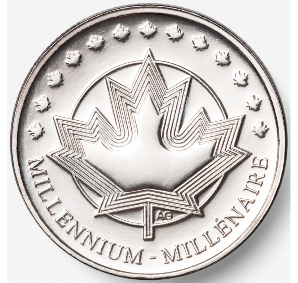 Image 703921_ALTMORE3.jpg, Product 703-921 / Price $149.95, 2025 $20 Elegant Maple Leaf Coin One Ounce Fine Silver with Selective Black Rhodium Plus Exclusive Bonus RCM Maple Leaf Medallion from Royal Canadian Mint (RCM) on TSC.ca's Coins department