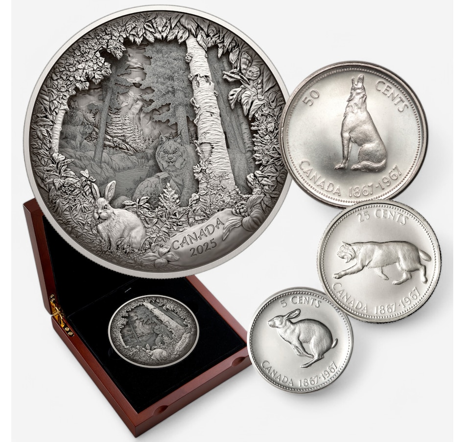 Image 703923.jpg, Product 703-923 / Price $3,299.99, 2025 $175 Predator or Prey Shadow Box Plus Three Exclusive Bonus Coins from Royal Canadian Mint (RCM) on TSC.ca's Coins department