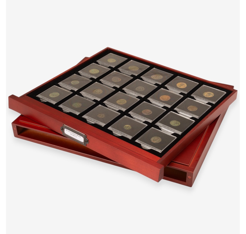 Image 703932_ALTMORE2.jpg, Product 703-932 / Price $899.95, 20 Different Roman Emperors on Bronze Coins 253–455 CE, plus Chronicle of the Roman Emperors Book and Roman Arrowhead and Ring from Canadian Coin & Currency on TSC.ca's Coins department