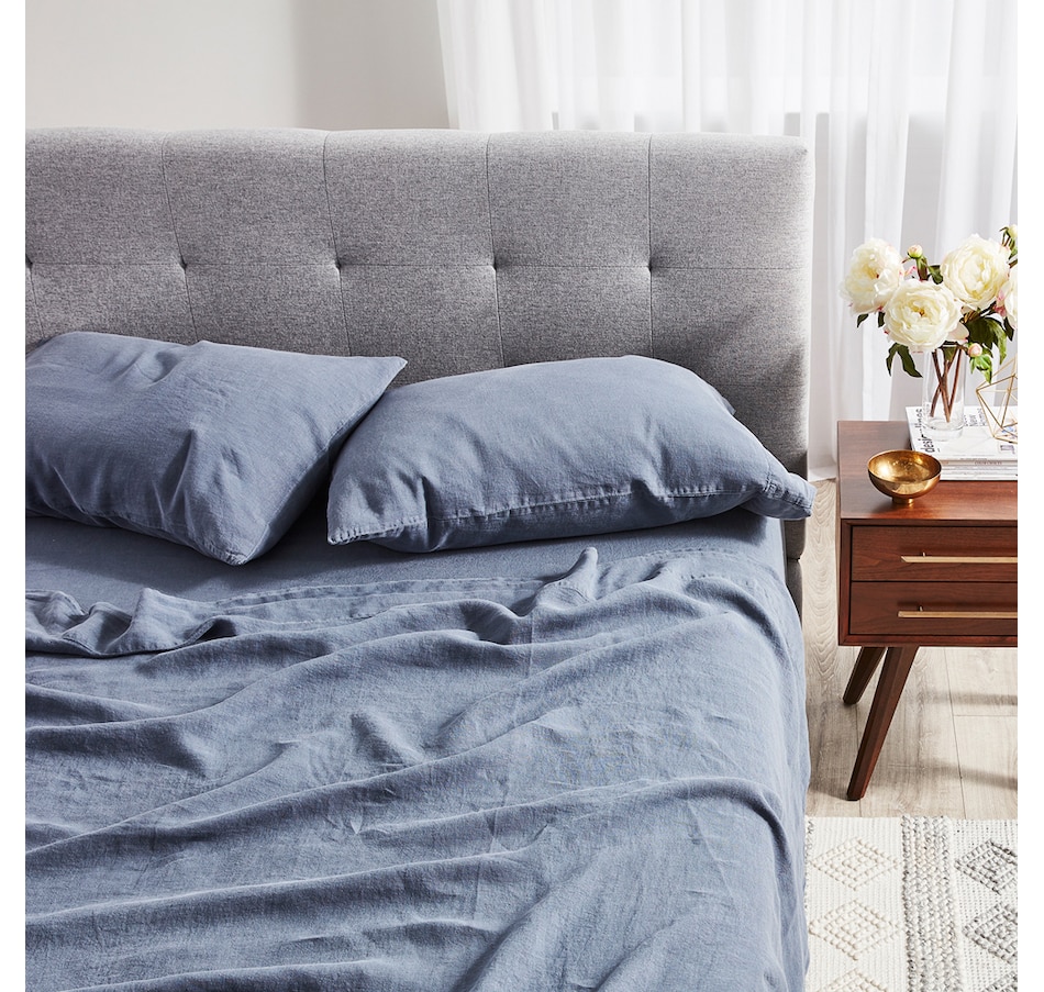 Image 704119_ALTMORE18.jpg, Product 704-119 / Price $220.00 - $260.00, Silk & Snow Flax Linen Fitted Sheet & Pillowcase Set from Silk & Snow on TSC.ca's Home & Garden department