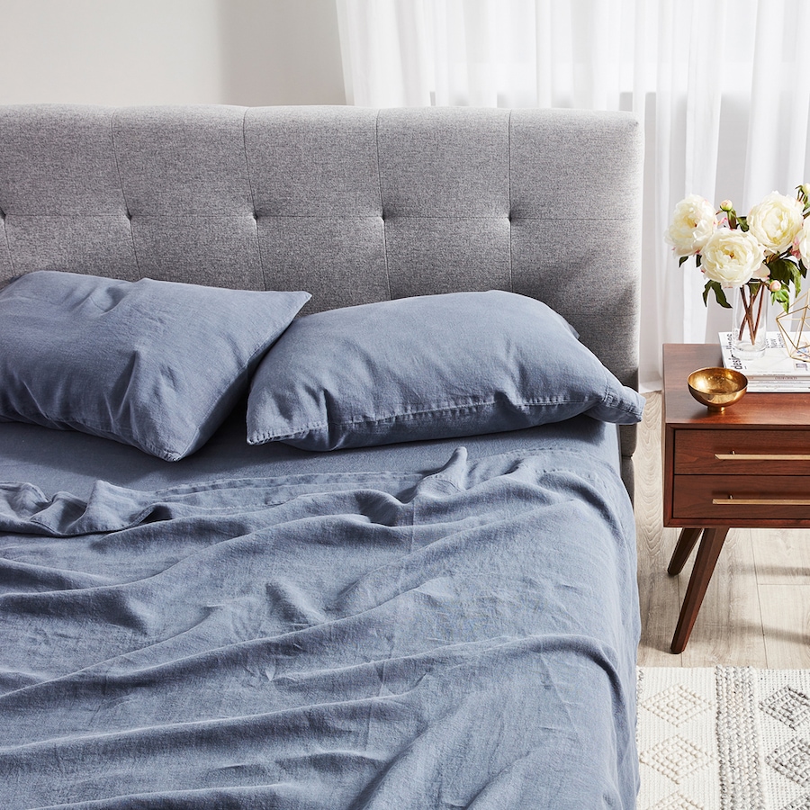 Image 704119_ALTMORE18.jpg, Product 704-119 / Price $189.00 - $226.00, Silk & Snow Flax Linen Fitted Sheet & Pillowcase Set from Silk & Snow on TSC.ca's Home & Garden department