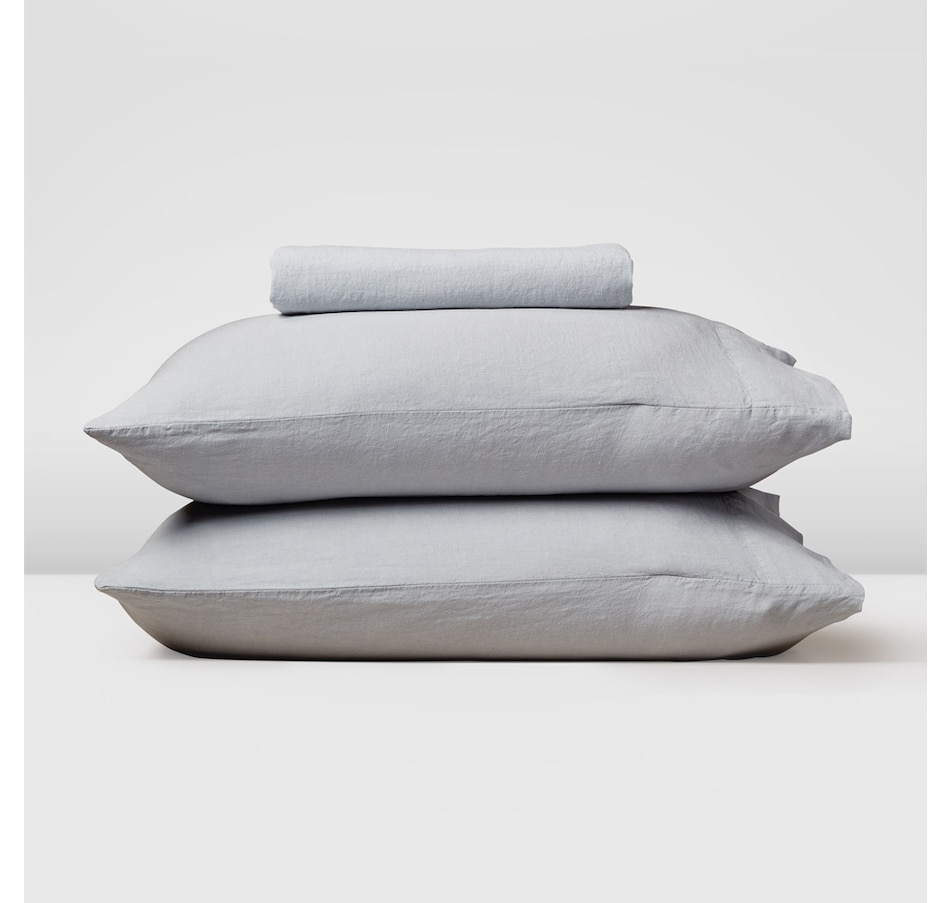 Image 704119_LUGR.jpg, Product 704-119 / Price $220.00 - $260.00, Silk & Snow Flax Linen Fitted Sheet & Pillowcase Set from Silk & Snow on TSC.ca's Home & Garden department