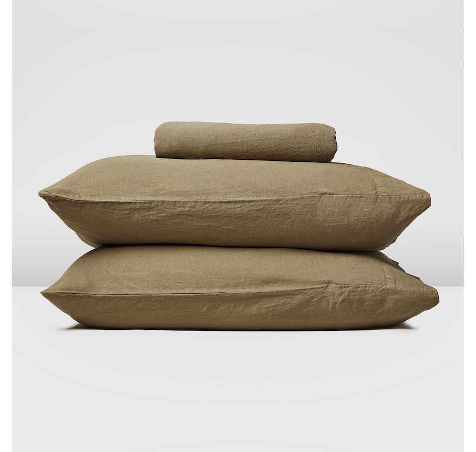 Image 704119_OGN.jpg, Product 704-119 / Price $220.00 - $260.00, Silk & Snow Flax Linen Fitted Sheet & Pillowcase Set from Silk & Snow on TSC.ca's Home & Garden department