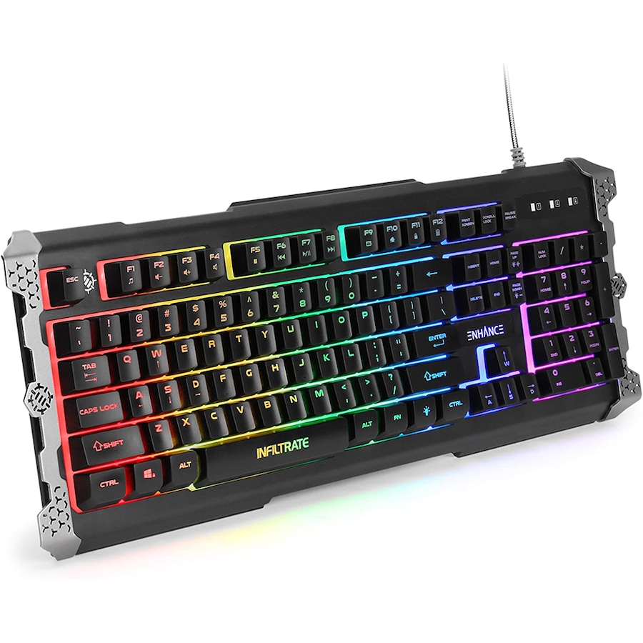 Image 704211.jpg, Product 704-211 / Price $49.99, Enhance Infiltrate Membrane Gaming Keyboard (ENINKNL100BKUS) from Enhance on TSC.ca's Electronics department