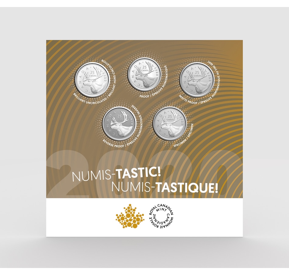 Image 704397_ALTMORE1.jpg, Product 704-397 / Price $29.95, 2020 Five-Coin Set: 25-Cent Finish Collection from Royal Canadian Mint (RCM) on TSC.ca's Coins department