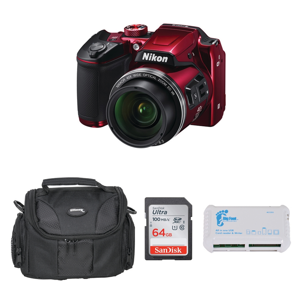 Nikon Coolpix B500 Digital Camera Bundle Red - TSC.ca