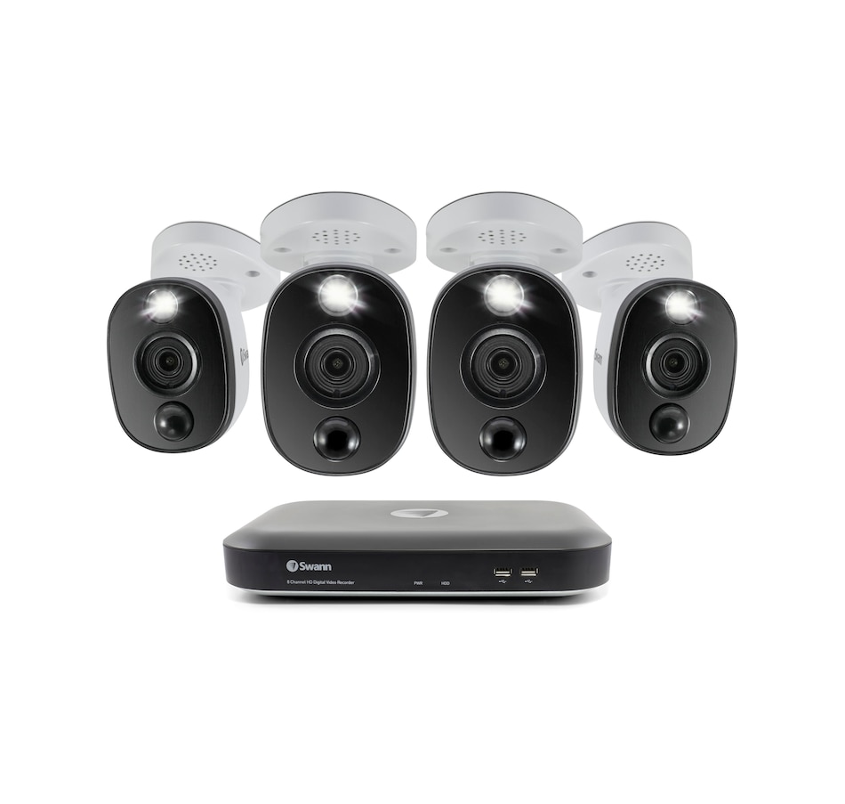 Image 704491.jpg, Product 704-491 / Price $549.99, Swann 4K Ultra HD 8-Channel 2TB Hard Drive DVR Security System with Four Heat- and Motion-Sensing Bullet Cameras from Swann on TSC.ca's Electronics department