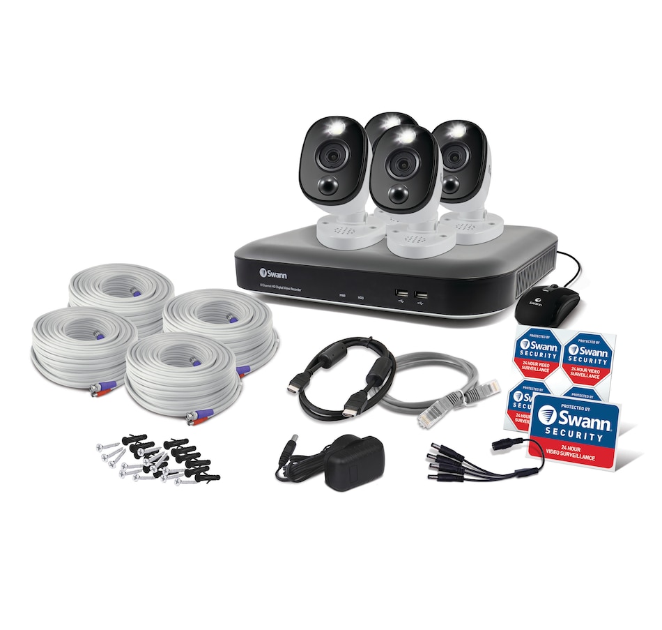 Image 704491_ALTMORE4.jpg, Product 704-491 / Price $549.99, Swann 4K Ultra HD 8-Channel 2TB Hard Drive DVR Security System with Four Heat- and Motion-Sensing Bullet Cameras from Swann on TSC.ca's Electronics department