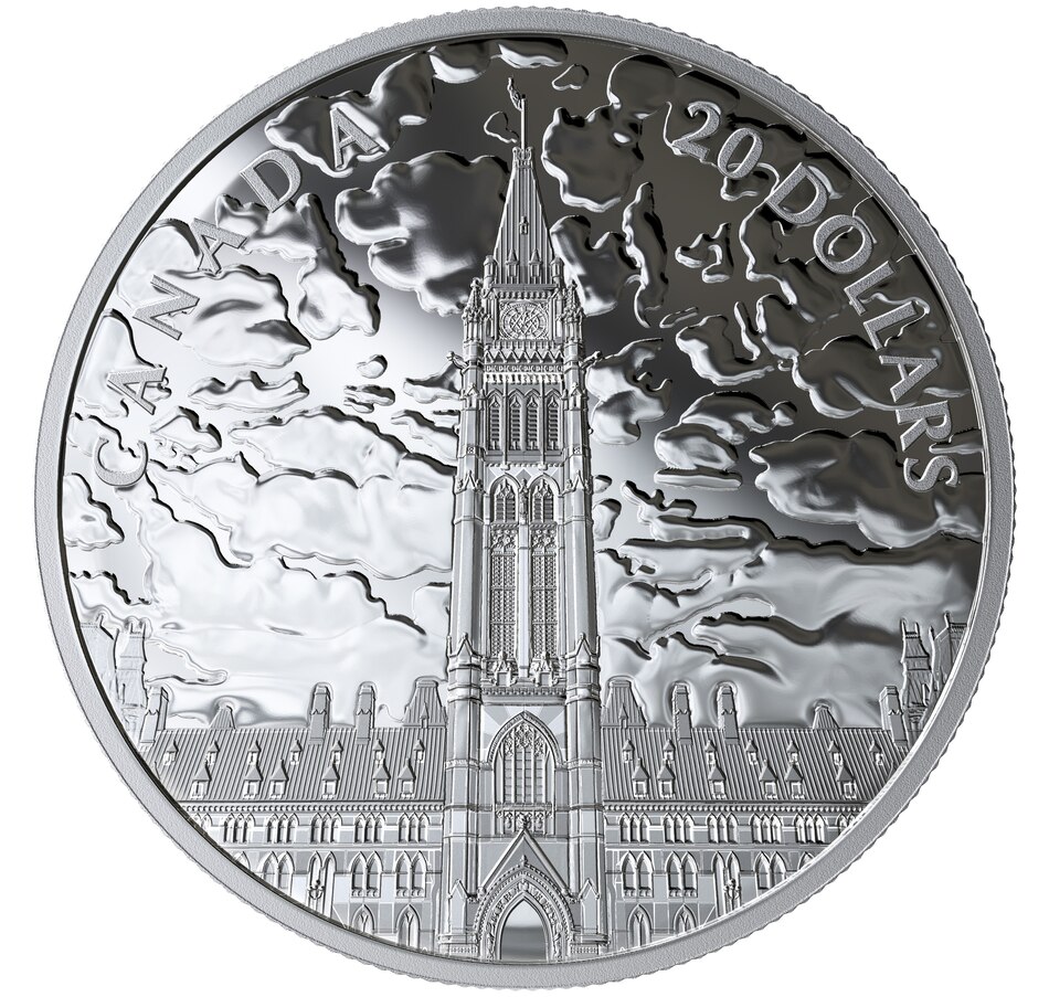 Image 704500.jpg, Product 704-500 / Price $104.95, 2019 $20 Lights on Parliament Hill Fine Silver Coin from Royal Canadian Mint (RCM) on TSC.ca's Coins department