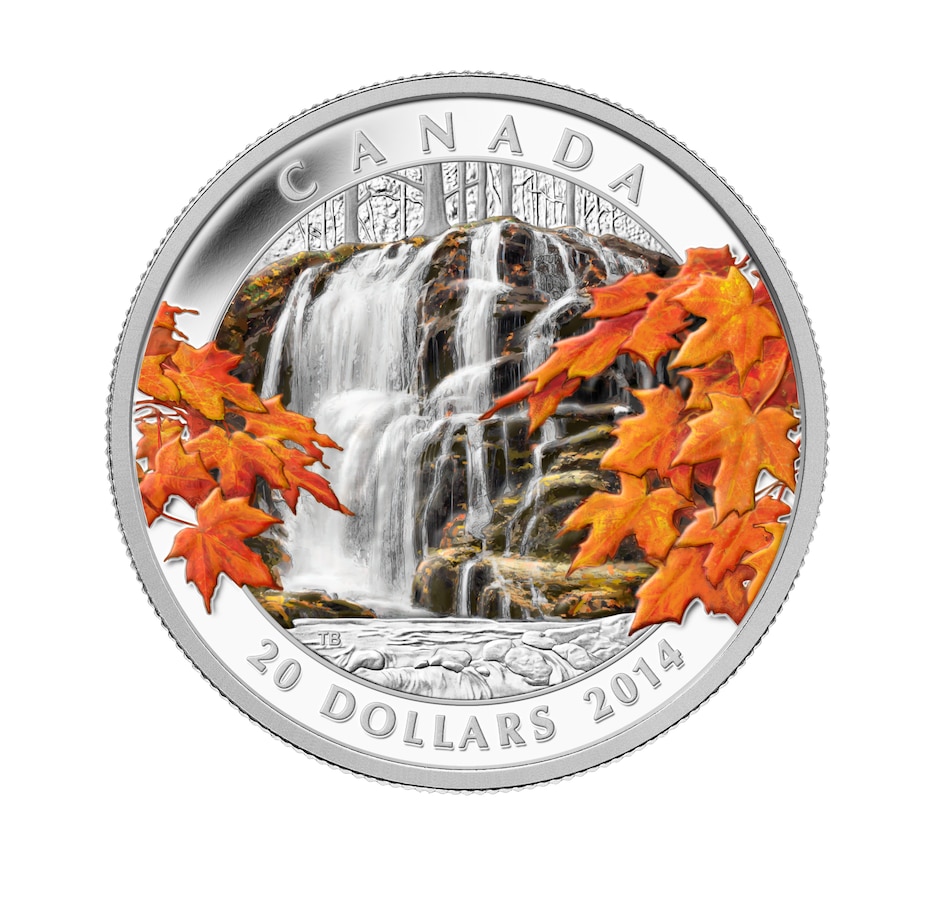 Image 704619.jpg, Product 704-619 / Price $99.95, 2014 $20 Fine Silver Coin Autumn Falls from Royal Canadian Mint (RCM) on TSC.ca's Coins department