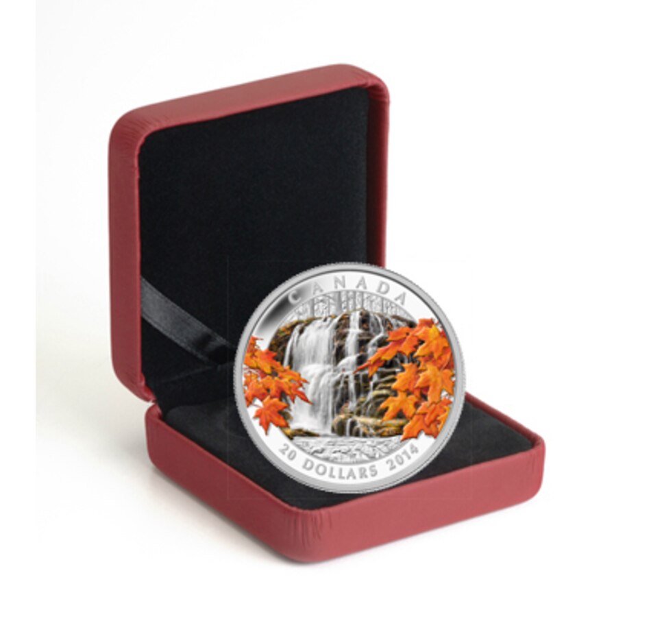 Image 704619_ALTMORE2.jpg, Product 704-619 / Price $99.95, 2014 $20 Fine Silver Coin Autumn Falls from Royal Canadian Mint (RCM) on TSC.ca's Coins department
