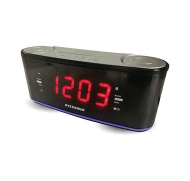 Sylvania Bluetooth Auto Set Clock Radio with USB Charging & Dual Alarms