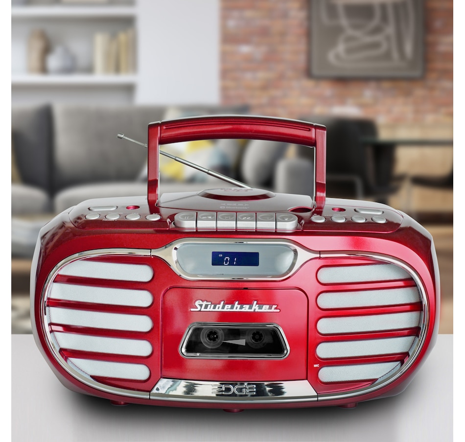 Image 704667_ALTMORE12.jpg, Product 704-667 / Price $199.99, Studebaker Retro Edge Bluetooth Boombox with CD/cassette/AM/FM Stereo Radio on TSC.ca's Electronics department