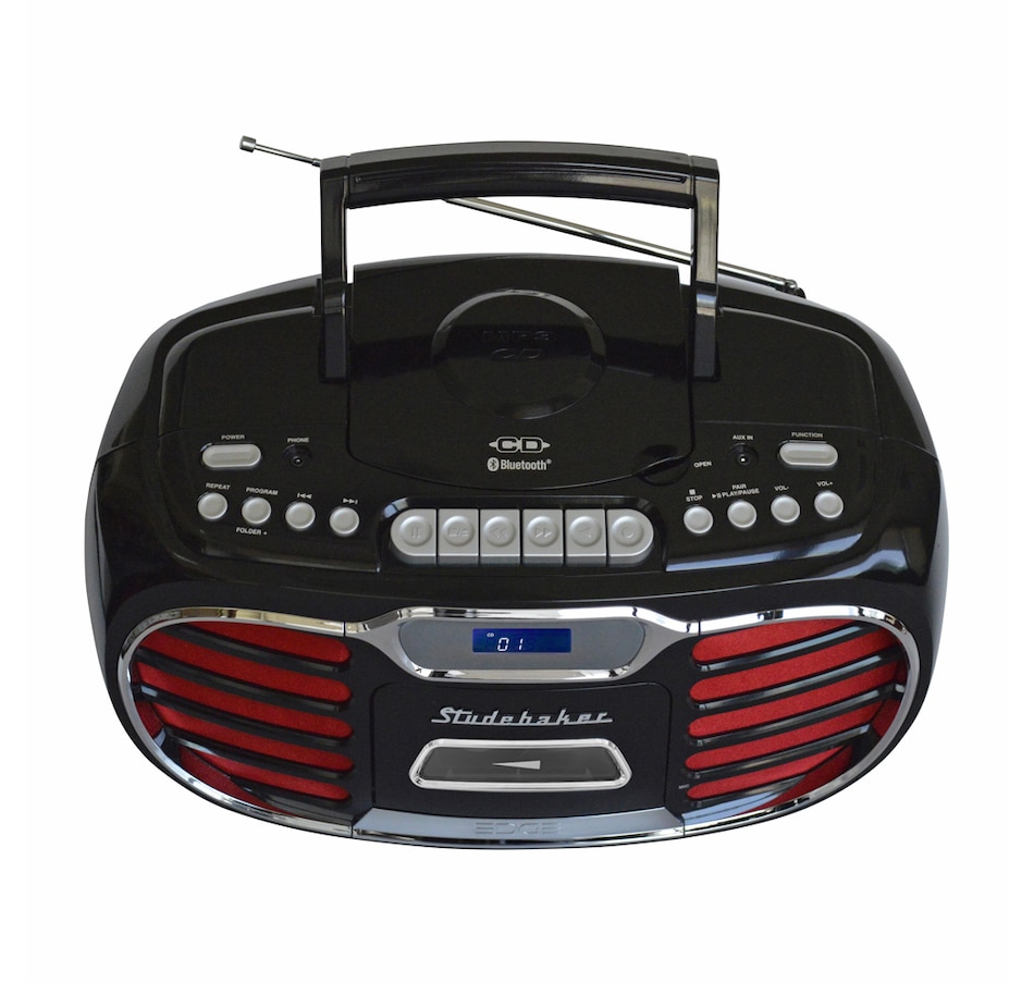 Image 704667_ALTMORE15.jpg, Product 704-667 / Price $199.99, Studebaker Retro Edge Bluetooth Boombox with CD/cassette/AM/FM Stereo Radio on TSC.ca's Electronics department
