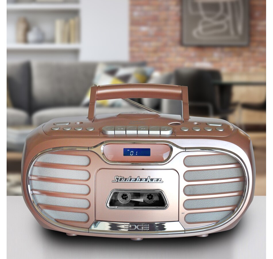 Image 704667_ALTMORE20.jpg, Product 704-667 / Price $199.99, Studebaker Retro Edge Bluetooth Boombox with CD/cassette/AM/FM Stereo Radio on TSC.ca's Electronics department