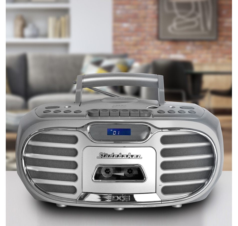 Image 704667_ALTMORE8.jpg, Product 704-667 / Price $199.99, Studebaker Retro Edge Bluetooth Boombox with CD/cassette/AM/FM Stereo Radio on TSC.ca's Electronics department