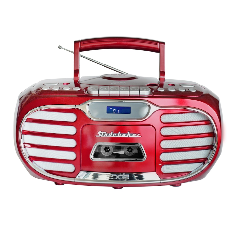 Image 704667_RED.jpg, Product 704-667 / Price $199.99, Studebaker Retro Edge Bluetooth Boombox with CD/cassette/AM/FM Stereo Radio on TSC.ca's Electronics department