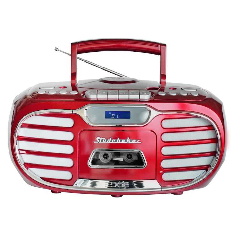 Image 704667_RED.jpg, Product 704-667 / Price $199.99, Studebaker Retro Edge Bluetooth Boombox with CD/cassette/AM/FM Stereo Radio from Studebaker on TSC.ca's Electronics department