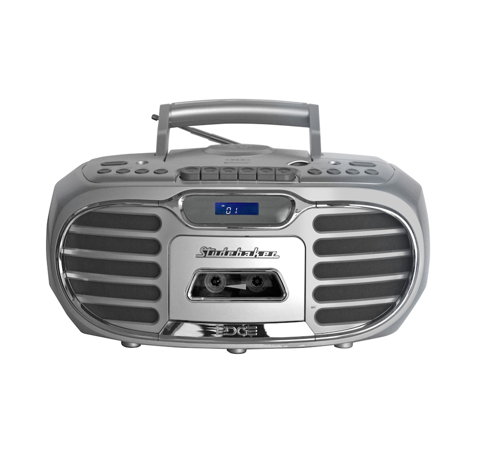 Image 704667_SIL.jpg, Product 704-667 / Price $199.99, Studebaker Retro Edge Bluetooth Boombox with CD/cassette/AM/FM Stereo Radio on TSC.ca's Electronics department