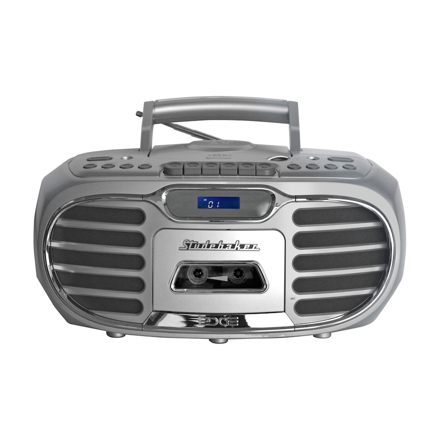 Image 704667_SIL.jpg, Product 704-667 / Price $199.99, Studebaker Retro Edge Bluetooth Boombox with CD/cassette/AM/FM Stereo Radio from Studebaker on TSC.ca's Electronics department
