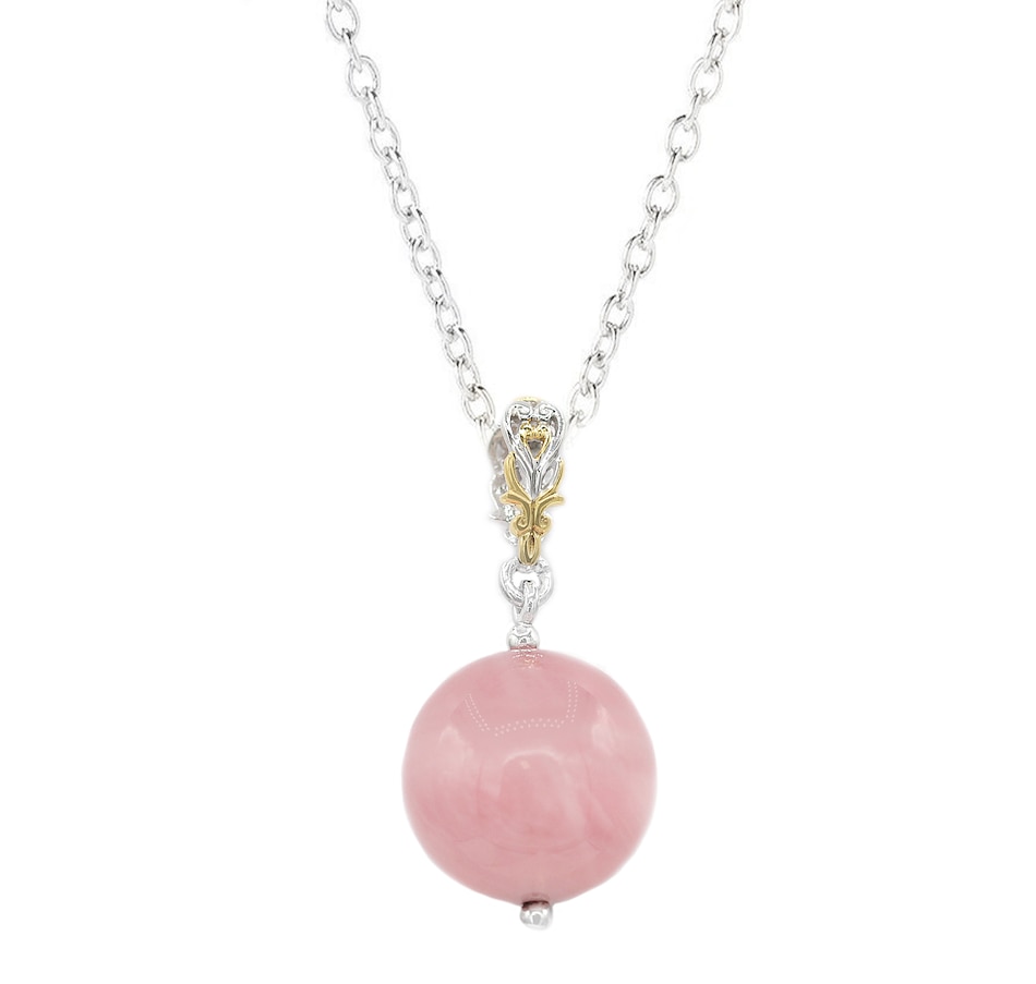 Image 704839.jpg, Product 704-839 / Price $104.99, Gems En Vogue Palladium Silver 14mm Madagascar Rose Quartz Bead Pendant With Chain from Gems En Vogue on TSC.ca's Jewellery department