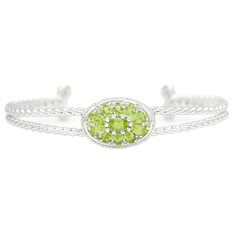 Image 704865.jpg, Product 704-865 / Price $209.99, Sterling Silver Peridot Cluster Oval East West Bangle from TSC All IN on TSC.ca's Jewellery department