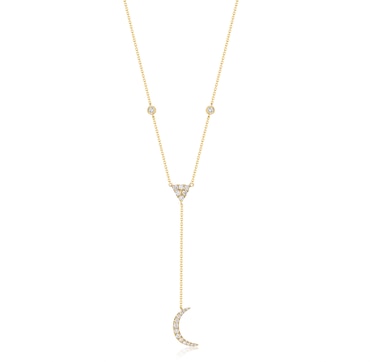 10K Yellow Gold 0.25 ctw Diamond Crescent Necklace