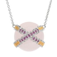 Gems En Vogue Palladium Silver Gem Bead Gemstone Necklace