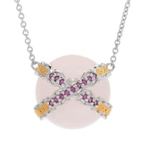 Gems En Vogue Palladium Silver Gem Bead Gemstone Necklace