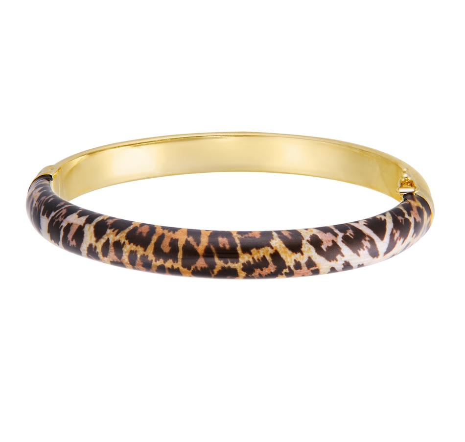 Image 704921_DRK.jpg, Product 704-921 / Price $50.00, Bronzoro Leopard Hinged Bangle With Enamel from Bronzoro on TSC.ca's Jewellery department