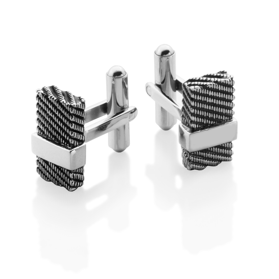 Image 704983_ALTMORE1.jpg, Product 704-983 / Price $68.00, Steelx Men's Stainless Steel Textured Cuff Links from Steelx on TSC.ca's Jewellery department