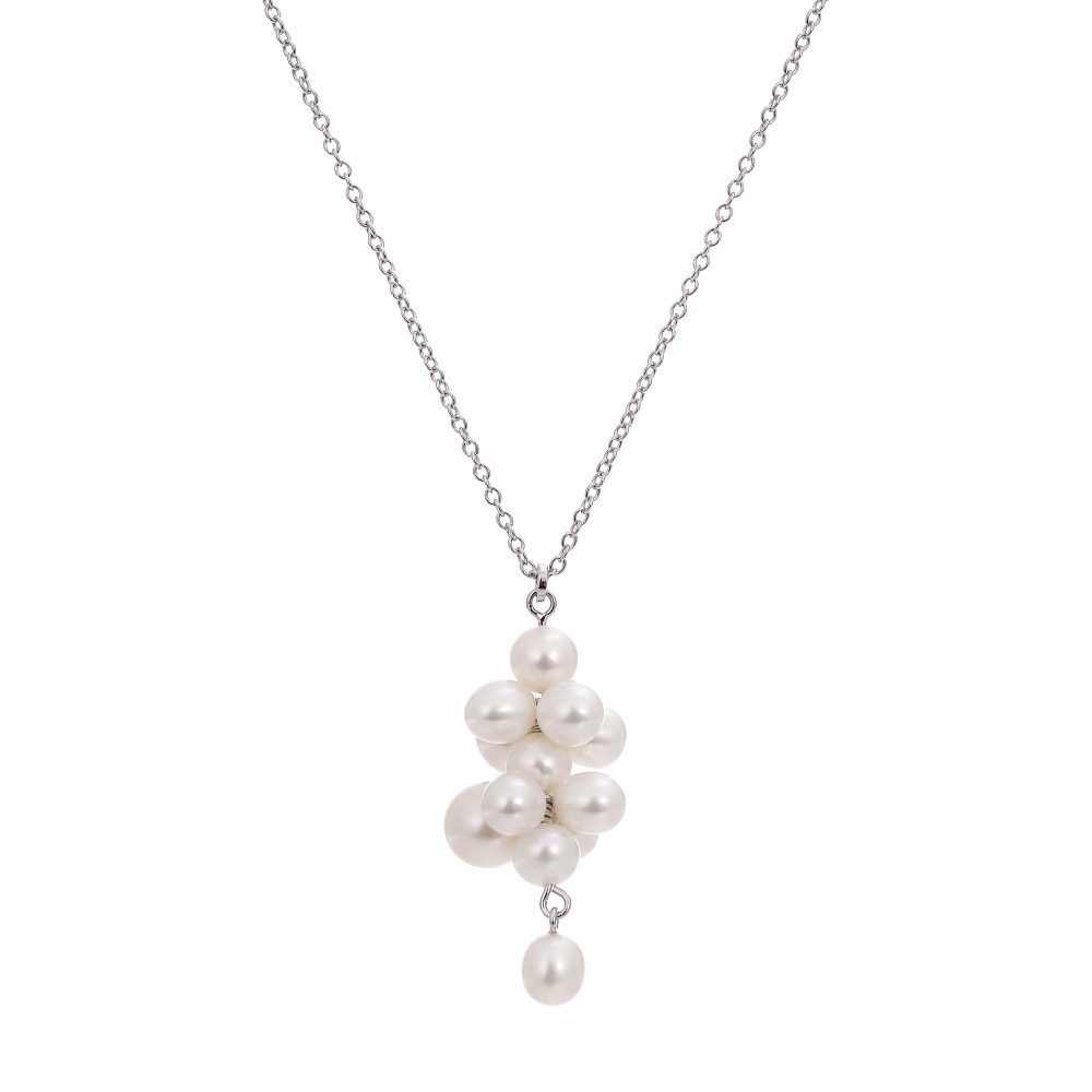 Pearl on sale cluster necklace