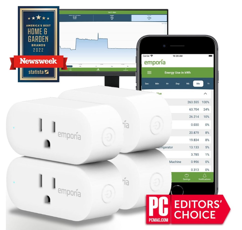 Image 705184_ALTMORE1.jpg, Product 705-184 / Price $69.99, Emporia Smart Plug with Energy Monitor (4-Pack) on TSC.ca's Electronics department