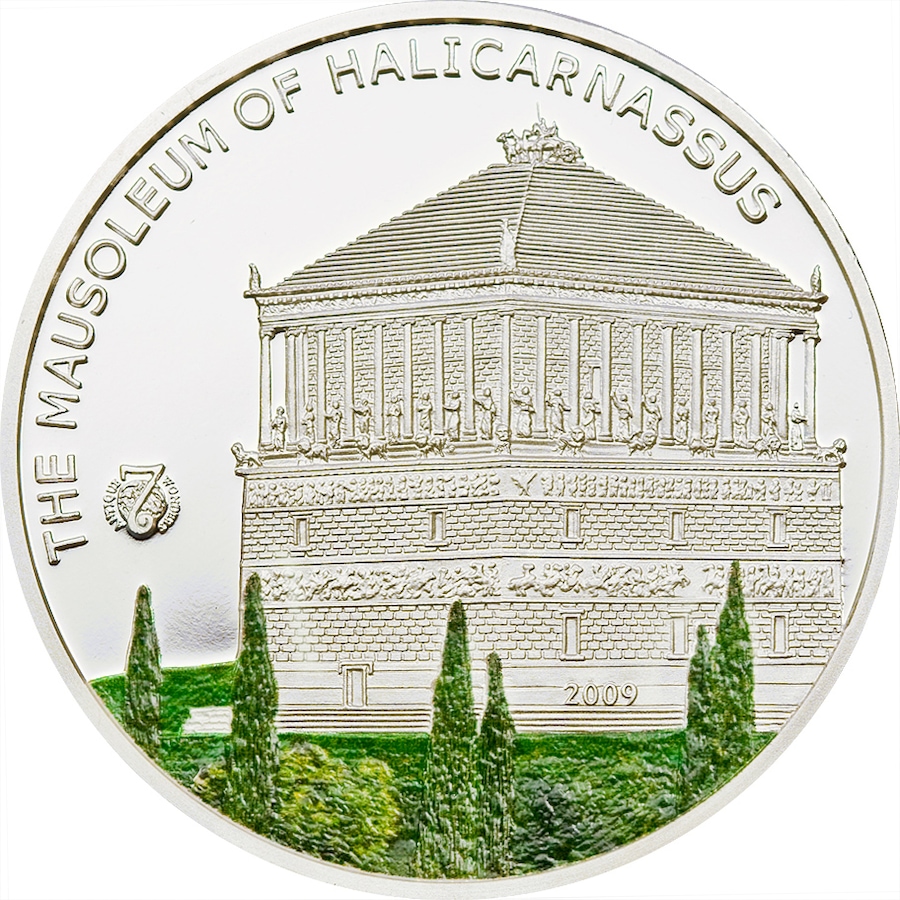 Image 705223.jpg, Product 705-223 / Price $129.95, $5 Palau 2009 Mausoleum of Halicarnassus Sterling Silver Coin - Wonder of the Ancient World from Canadian Coin & Currency on TSC.ca's Coins department