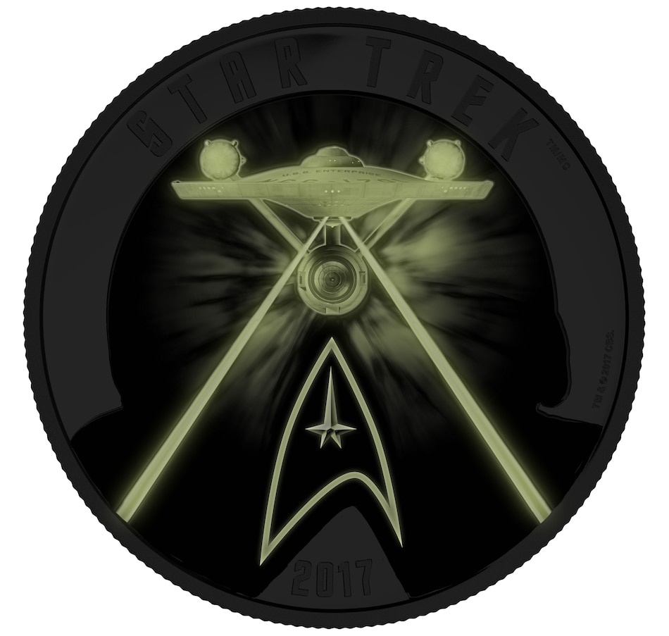 Image 705227_ALTMORE2.jpg, Product 705-227 / Price $229.90, $30 Fine Silver Coin Star Trek Five Captains plus Star Trek Enterprise 25-Cent Coin and Stamp Set from Royal Canadian Mint (RCM) on TSC.ca's Coins department