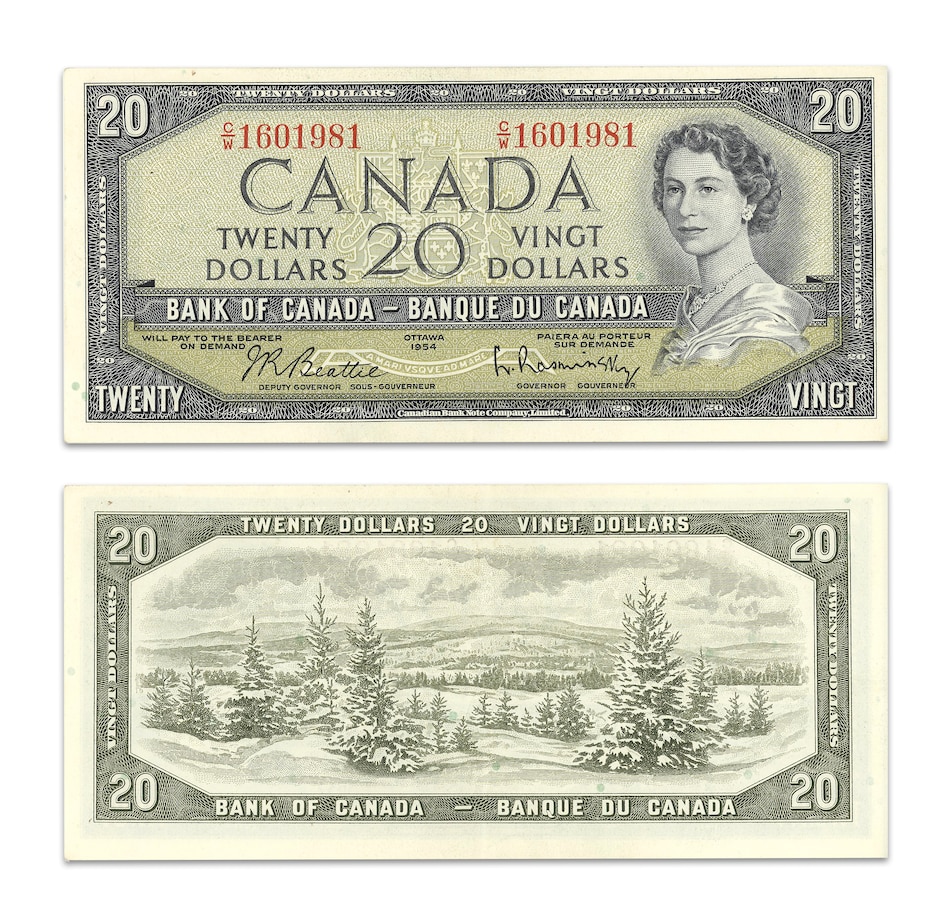 Image 705244_ALTMORE5.jpg, Product 705-244 / Price $2,995.00, Complete 1954 Modified Paper Money Collection About Uncirculated to Uncirculated ($1, $2, $5, $10, $20, $50, 100 and $1,000) from Canadian Coin & Currency on TSC.ca's Coins department