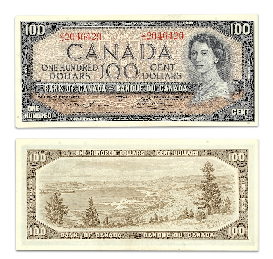 Image 705244_ALTMORE7.jpg, Product 705-244 / Price $2,995.00, Complete 1954 Modified Paper Money Collection About Uncirculated to Uncirculated ($1, $2, $5, $10, $20, $50, 100 and $1,000) from Canadian Coin & Currency on TSC.ca's Coins department