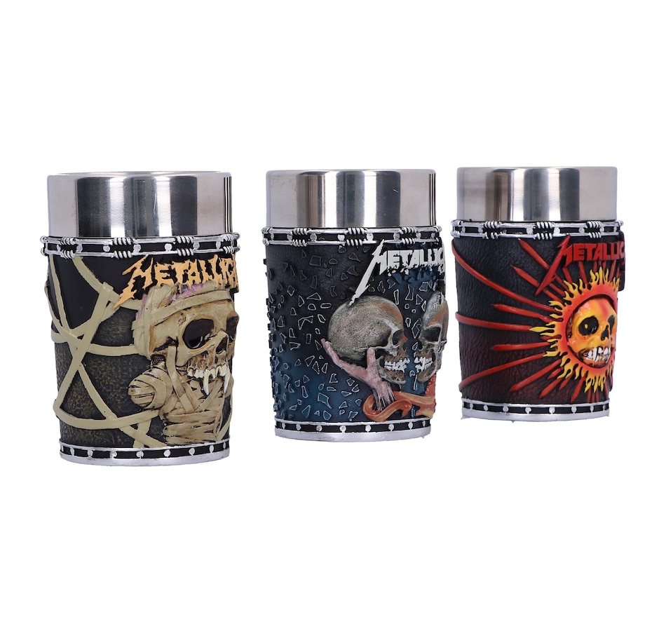 Image 705286_ALTMORE3.jpg, Product 705-286 / Price $109.99, Nemesis Now Metallica Shot Glasses (set of 3) from Nemesis Now on TSC.ca's Toys & Hobbies department