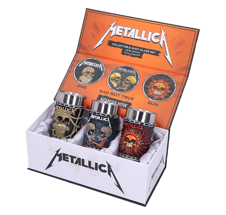 Image 705286_ALTMORE6.jpg, Product 705-286 / Price $109.99, Nemesis Now Metallica Shot Glasses (set of 3) from Nemesis Now on TSC.ca's Toys & Hobbies department