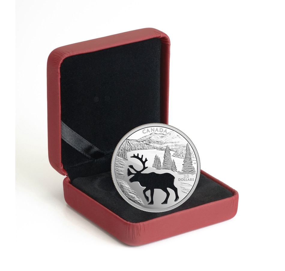 Image 705659_ALTMORE2.jpg, Product 705-659 / Price $199.95, 2017 $30 Fine Silver Coin Endangered Animal Cutout: Woodland Caribou from Royal Canadian Mint (RCM) on TSC.ca's Coins department