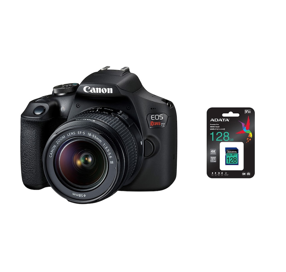 Image 705681.jpg, Product 705-681 / Price $679.99, Canon EOS Rebel T7 W/EF-S 18-55MM DC III + ADATA Memory Card Premier Pro SDXC UHS-I U3 Class 10 V30s-128GB Bundle from Canon on TSC.ca's Electronics department