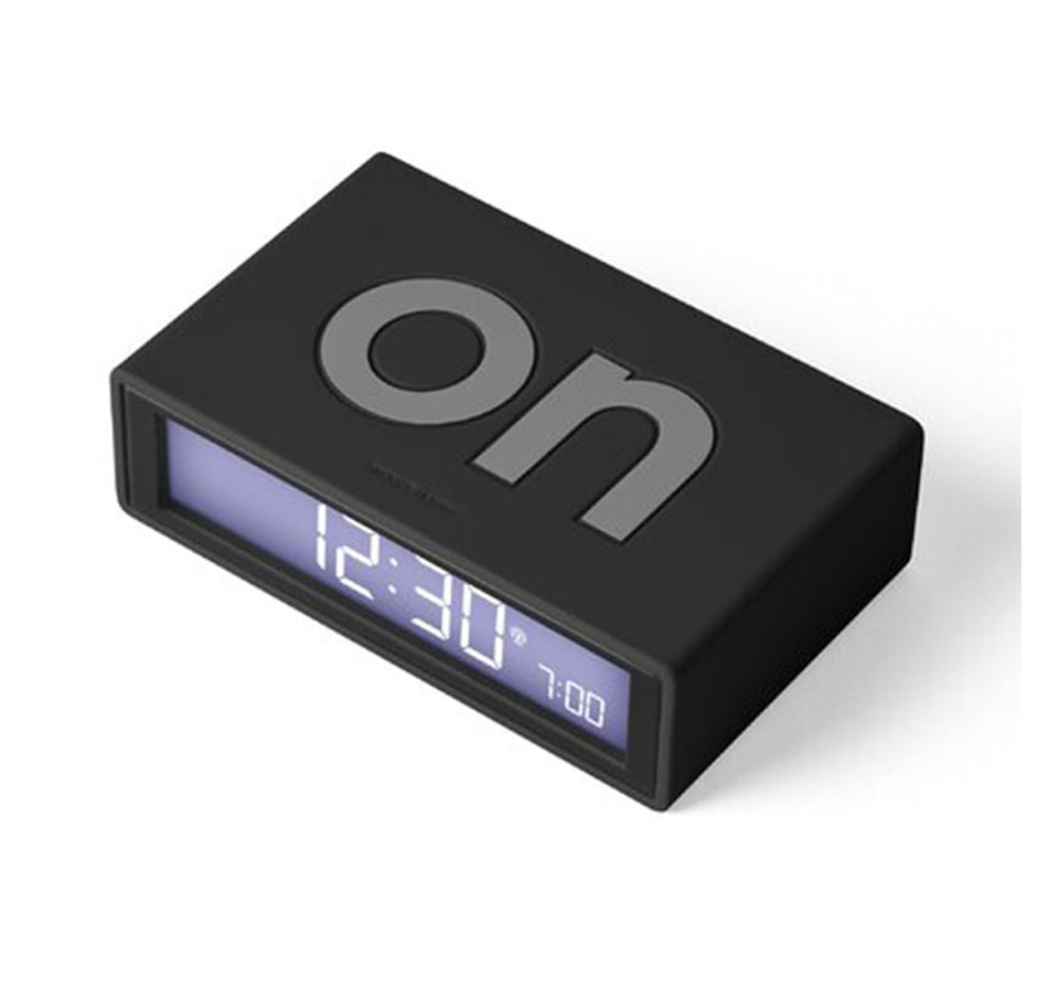 Image 705688_BLK.jpg, Product 705-688 / Price $49.99, Lexon Flip + Radio-Controlled Reversible LCD Alarm Clock from Lexon on TSC.ca's Electronics department