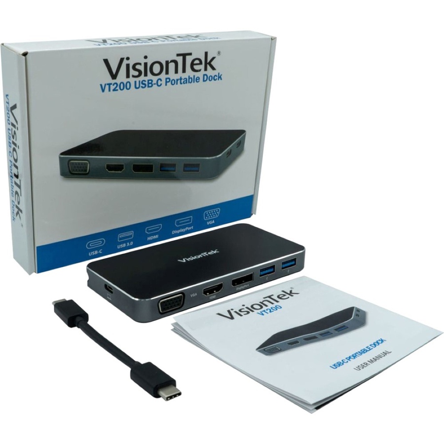 Image 705702_ALTMORE3.jpg, Product 705-702 / Price $119.99, VisionTek VT200 USB-C Dual Display Portable Dock (901226) on TSC.ca's Electronics department
