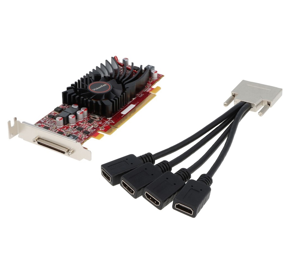 Image 705735.jpg, Product 705-735 / Price $259.99, VisionTek Radeon HD 5570 1GB DDR3 SFF Graphics Card, VHDCI to x4 HDMI (900901) on TSC.ca's Electronics department