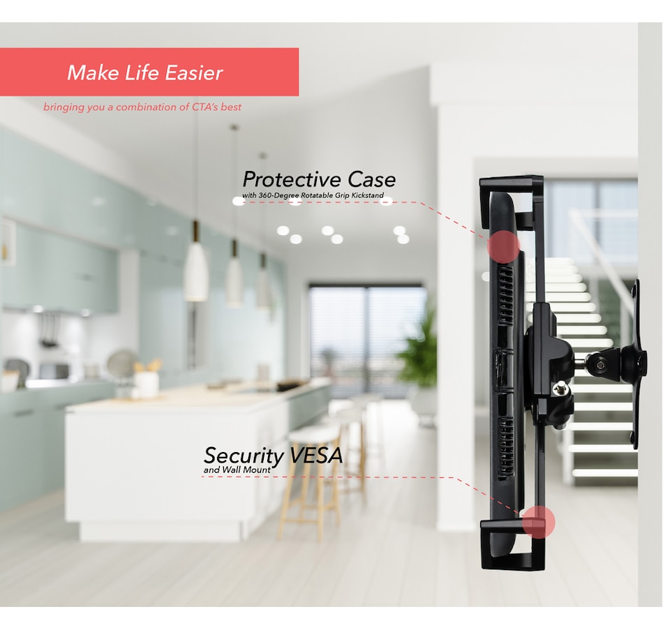 Image 705740_ALTMORE3.jpg, Product 705-740 / Price $139.99, CTA Digital Protective Case with Built-in 360-degree Rotatable Wall Mount Solution for iPad on TSC.ca's Electronics department