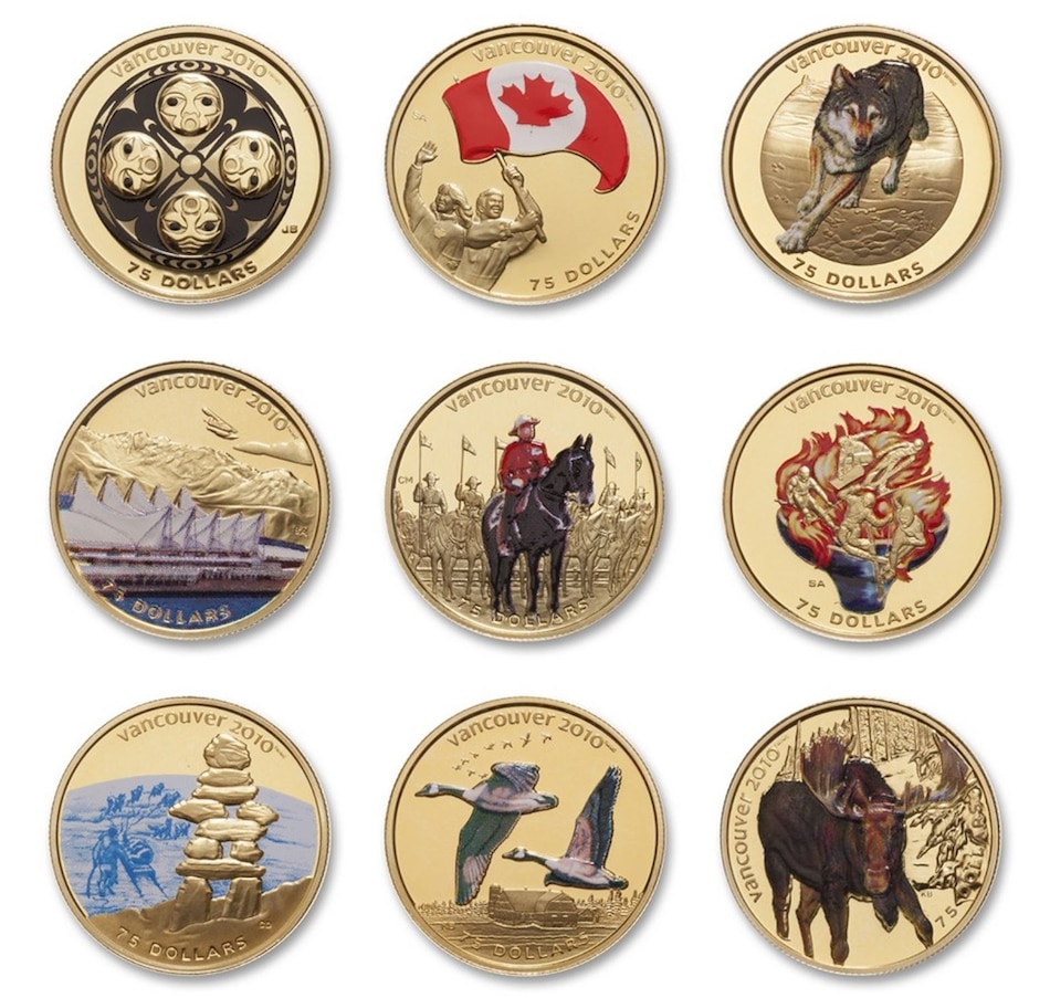 Image 705803.jpg, Product 705-803 / Price $7,995.00, 2007–2009 $75 Gold Coins Vancouver 2010 Olympic Winter Games from Royal Canadian Mint (RCM) on TSC.ca's Coins department
