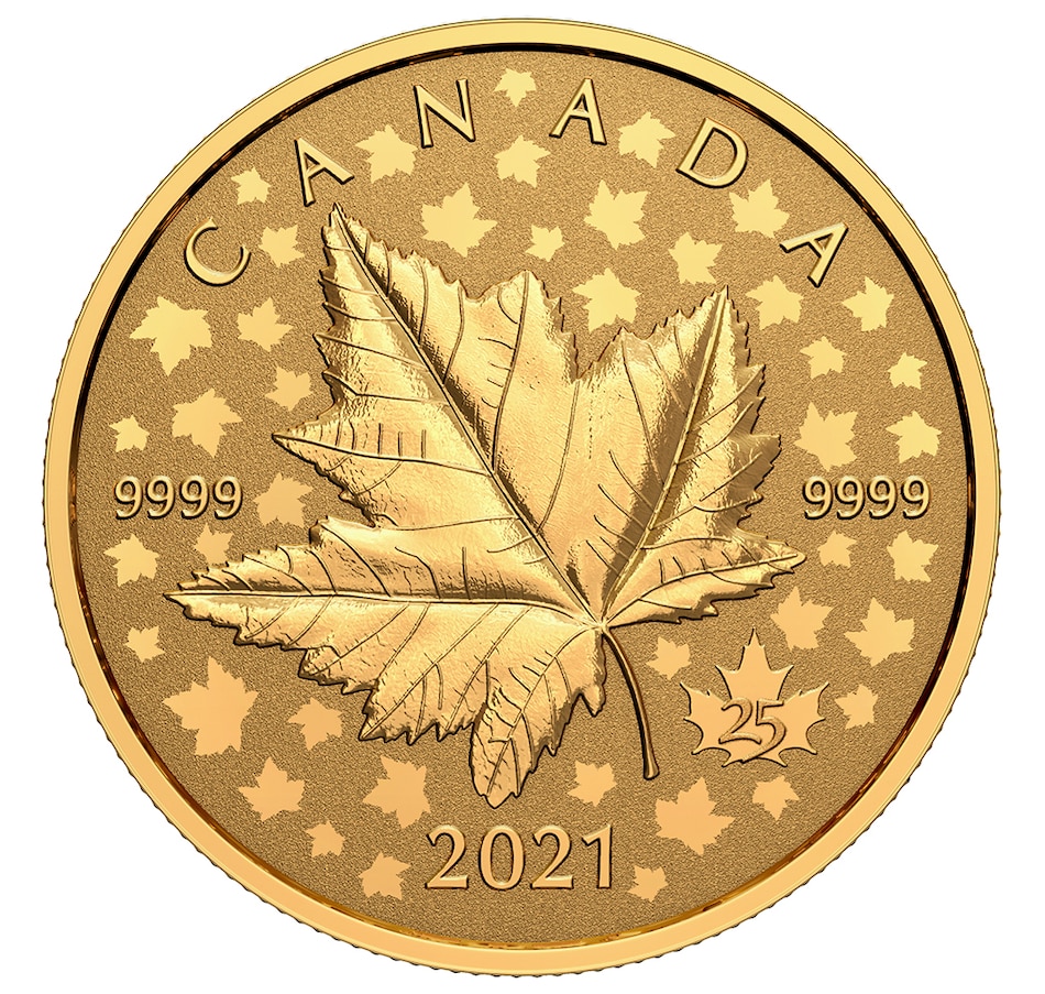 Image 705821.jpg, Product 705-821 / Price $4,199.95, 2021 $200 Pure Gold Piedfort Maple Leaf Celebration Coin from Royal Canadian Mint (RCM) on TSC.ca's Coins department