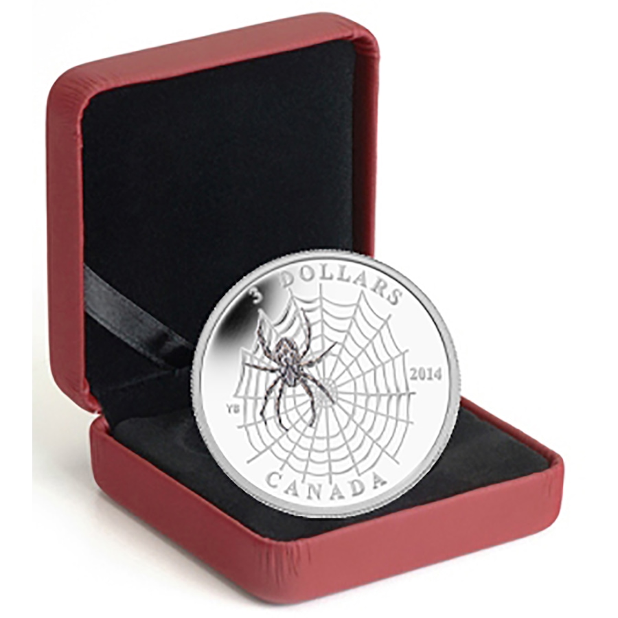 Image 705828_ALTMORE2.jpg, Product 705-828 / Price $69.95, $3 Fine Silver Proof Coin Spider and Web from Royal Canadian Mint (RCM) on TSC.ca's Coins department