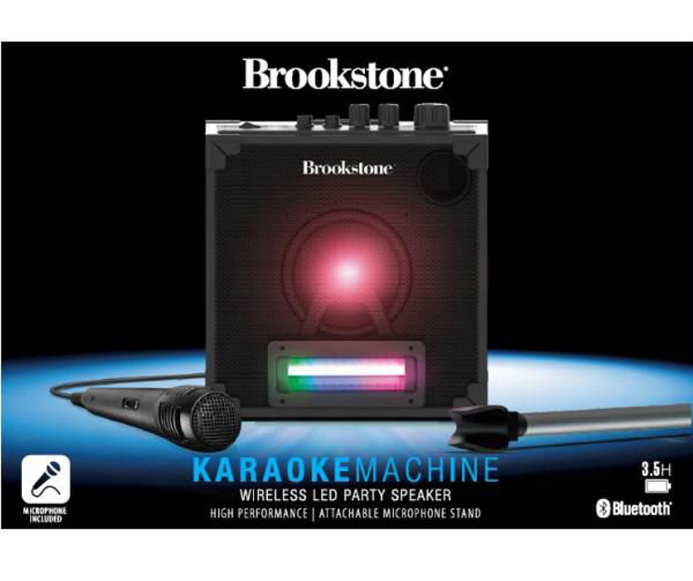 Brookstone Wireless Karaoke Speaker With Microphone and Stand