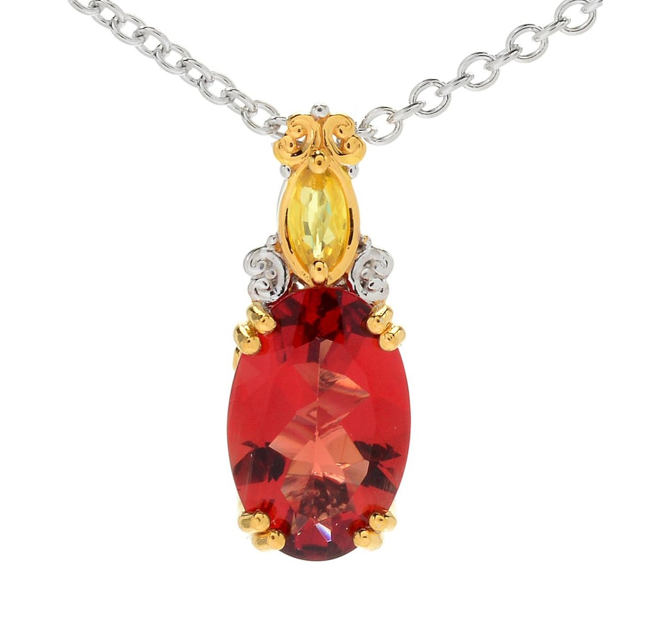 Image 705976.jpg, Product 705-976 / Price $556.99, Gems En Vogue Palladium Silver Andesine & Yellow Sapphire Pendant With Chain from Gems En Vogue on TSC.ca's Jewellery department
